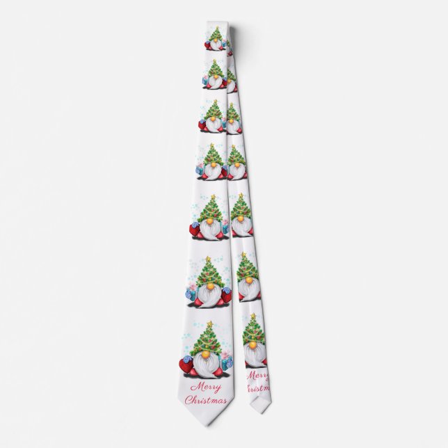 Gnome med Julgran Hat och Gifts Neck Tie Slips (Framsida)