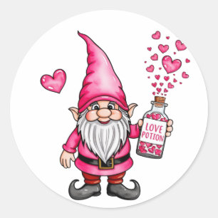 gnome med kärlek potion christmas runt klistermärke