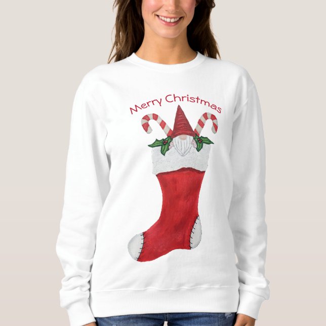 Gnome med röd hatt i julklapp Holly T Shirt (Framsida)