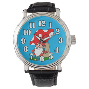Gnome med Röda och vita svampar Armbandsur