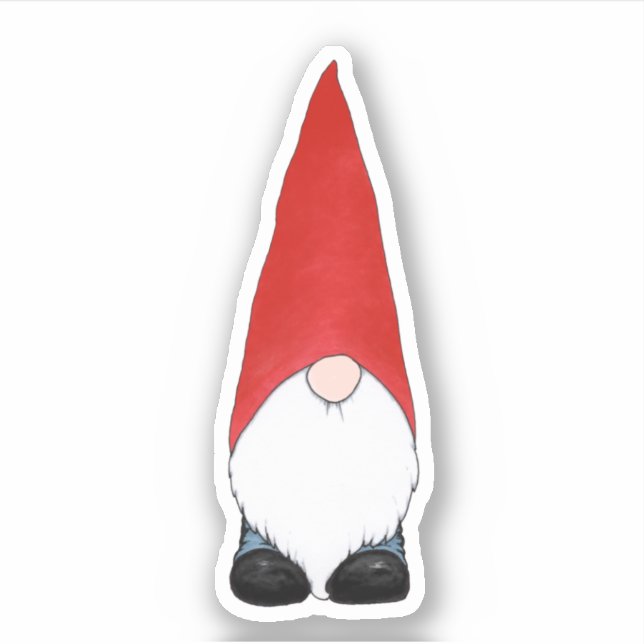 Gnome med rödhatt klistermärken (Framsida)