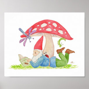 Gnome med trycket för insektbokkonst poster