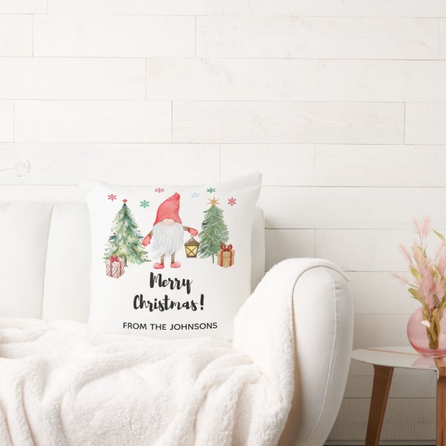 Gnome Merry Christmas Throw Pillow Gift Kudde (Soffa)