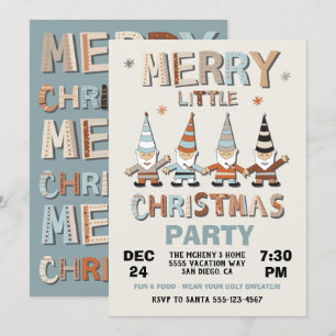 Gnome Merry Little jul Party Inbjudningar