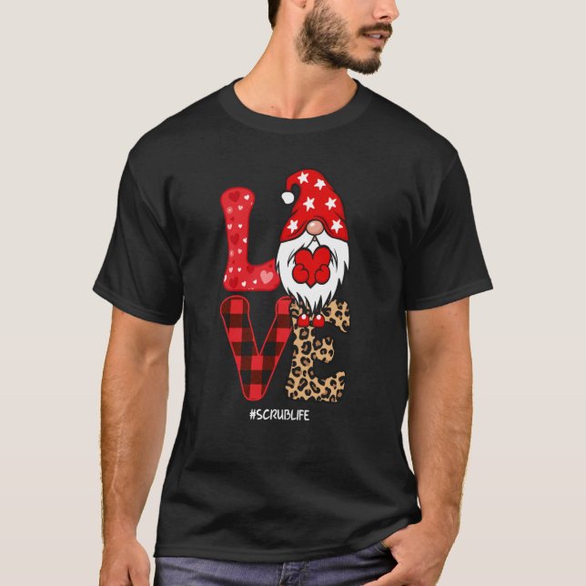 Gnome Nurse Valentines day Heart Stethoscope Kärle T Shirt (Framsida)