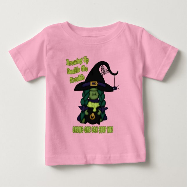Gnome-O-Ween Spindel Häxa Pun T-Shirts (Framsida)