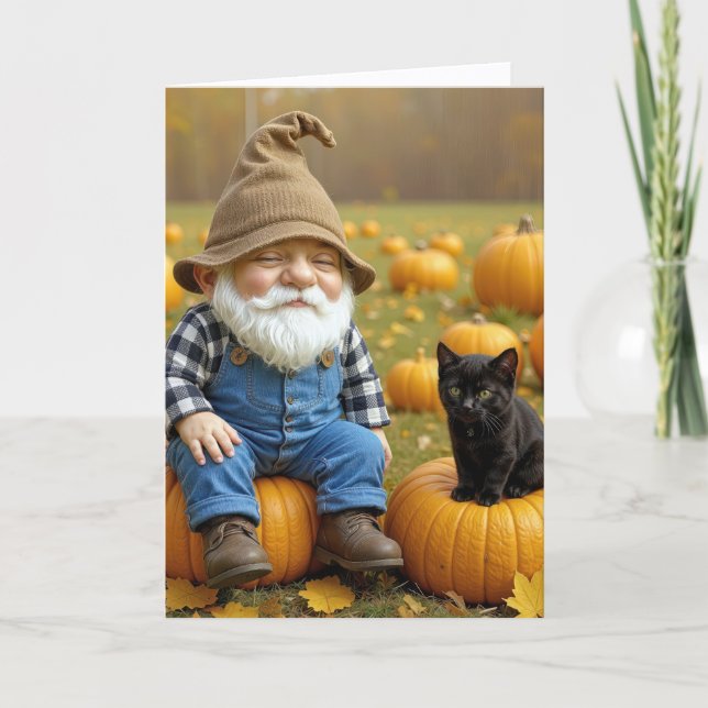 Gnome och Black Kitten på Pumpkins Kort (Framsida)