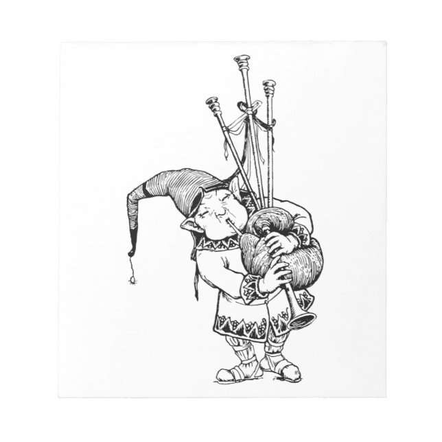 Gnome och Hans Bagpipes Anteckningsblock (Framsida)