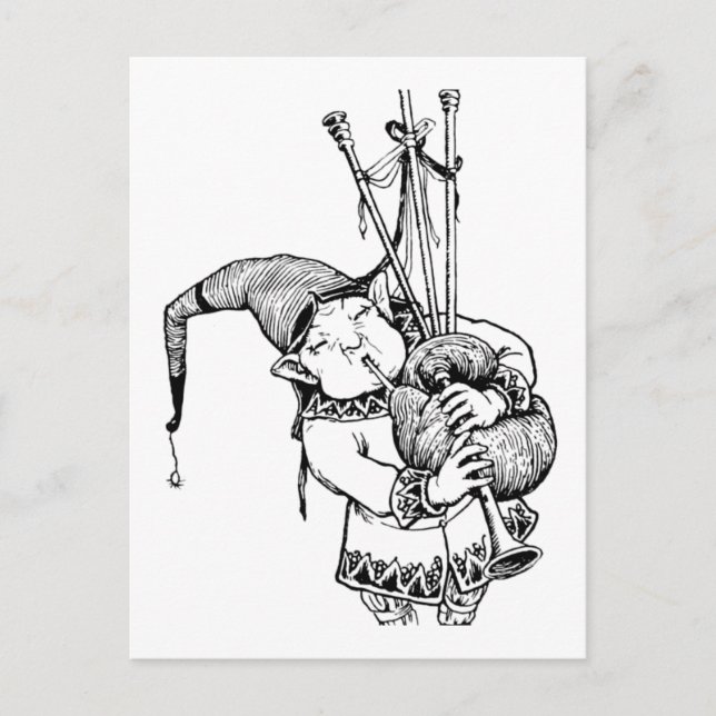 Gnome och Hans Bagpipes Vykort (Framsida)