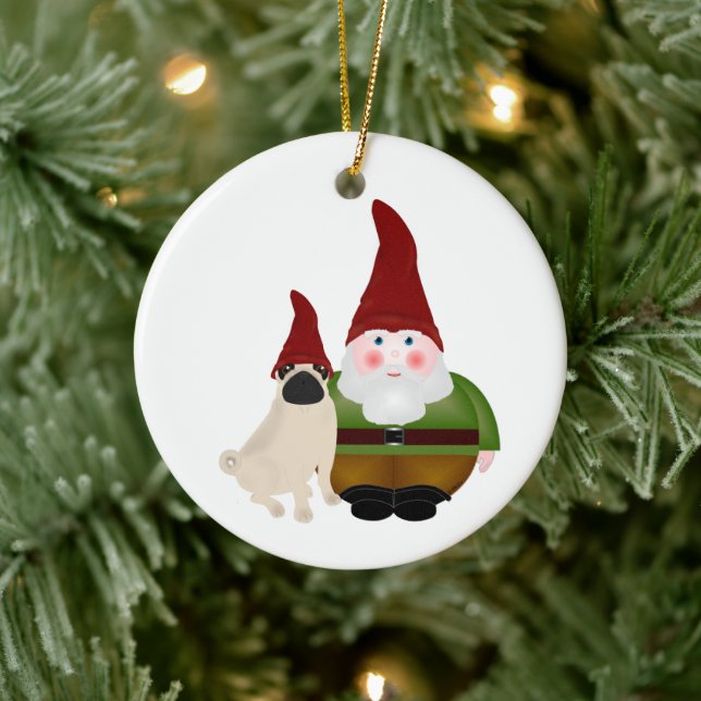 Gnome och Pug Gnome Ornament (Träd)