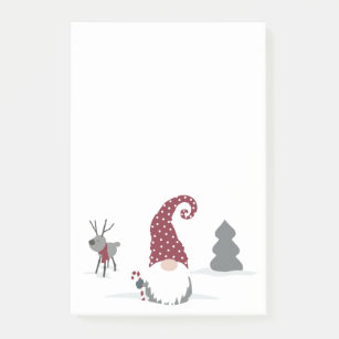 Gnome och Reindeer Scandinavian Tomte design Post-it Block