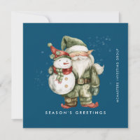 Gnome och Snögubbe Season - Greetings Business Fla