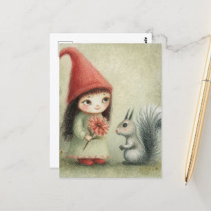 Gnome och Squirrel Vykort