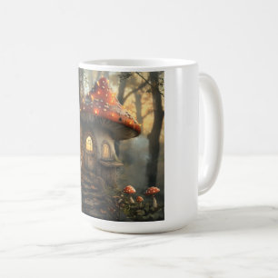 Gnome- och svamphusdesign kaffemugg