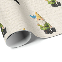 Gnome on Burlap Presentpapper