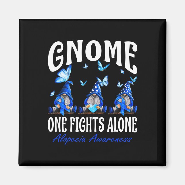 Gnome One Fight Ensam Alopecia Awareness 1 Magnet (Framsidan)