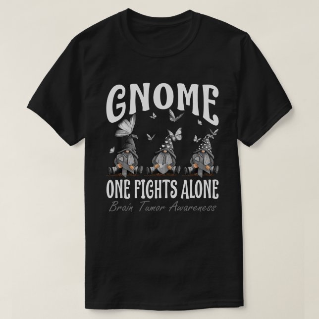 Gnome One Fight Ensam Brain Tumor Awareness T Shirt (Design framsida)