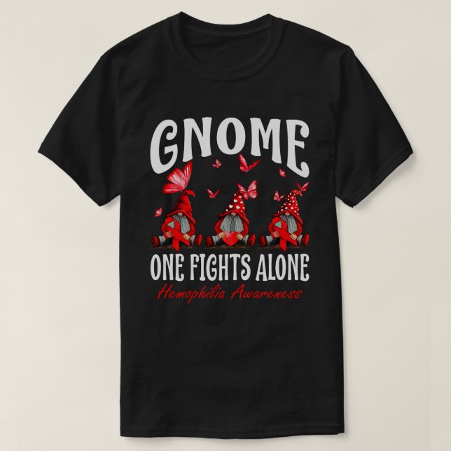 Gnome One Fight Ensam Hemophilia Awareness T Shirt (Design framsida)