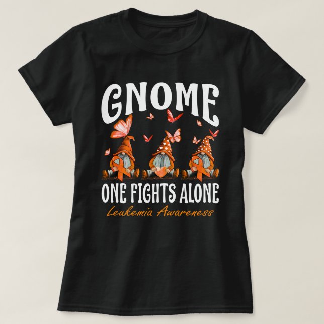Gnome One Fight Ensam Leukemia Awareness T Shirt (Design framsida)