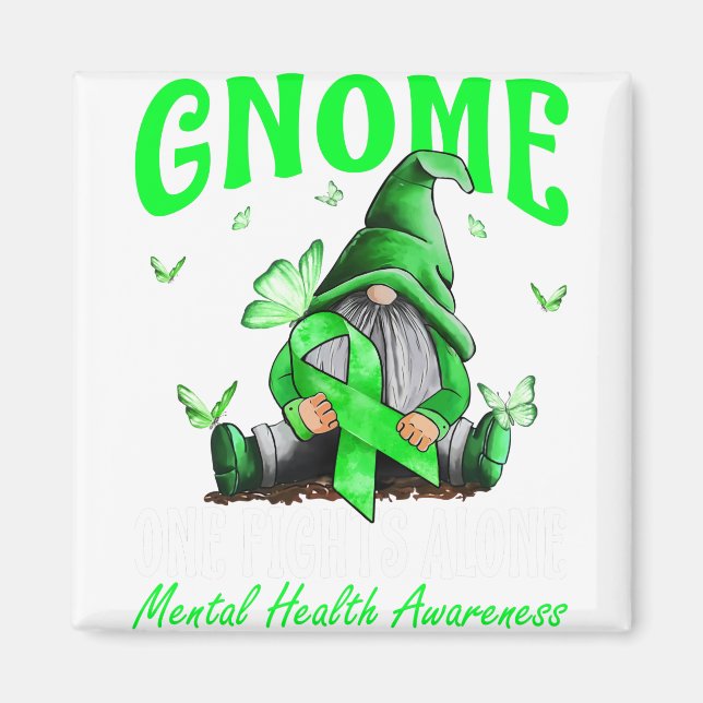 Gnome One Fight Ensam Mental Health Awareness Magnet (Framsidan)