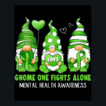 Gnome One Fight Ensam Mental Health Awareness Poster<br><div class="desc">Gnome One Fights Ensam Mental Health Awareness Grönt Ribbon Gift. Perfekt-gåva till pappa,  mamma,  pappa,  manar,  kvinnor,  vänner och familjemedlemmar på Thanksgiving Dag,  juldag,  Mors dag,  Fars dag,  4 juli,  1776 Oberoende dag,  veterandagen,  Halloween D,  Patrick's Day</div>