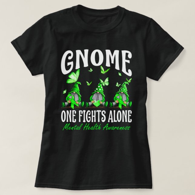 Gnome One Fight Ensam Mental Health Awareness T Shirt (Design framsida)