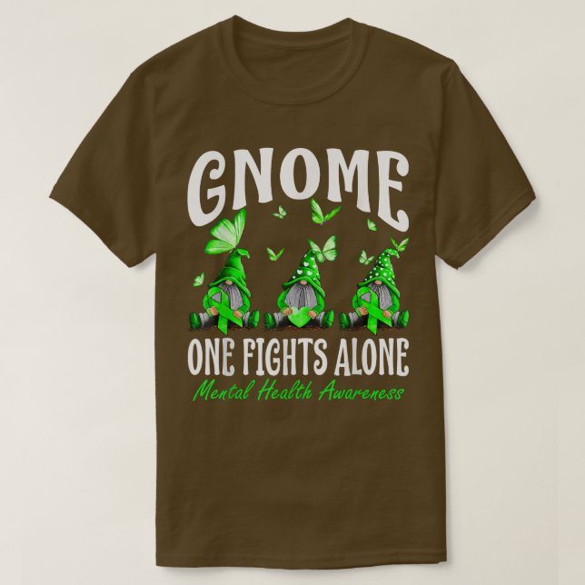 Gnome One Fight Ensam Mental Health Awareness T Shirt (Design framsida)
