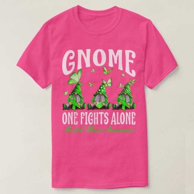 Gnome One Fight Ensam Mental Sjukdom Awareness T Shirt (Design framsida)