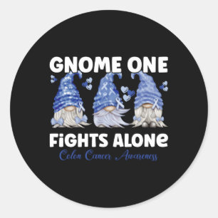Gnome One Fight Ensam Mörk blått Colon Cancer Awar Runt Klistermärke