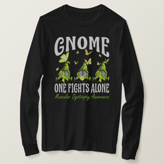 Gnome One Fight Ensam Mular Dystrophy Awarenes T Shirt (Design framsida)