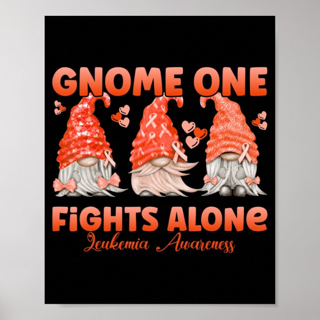 Gnome One Fight Ensam Orange Leukemia Awareness Poster (Framsidan)