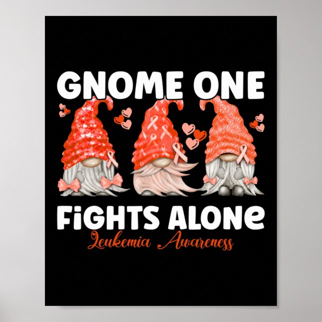 Gnome One Fight Ensam Orange Leukemia Awareness Poster (Framsidan)