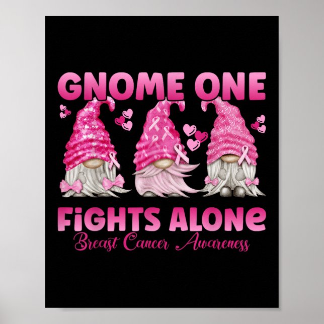 Gnome One Fight Ensam Rosa_ Breast Cancer Awarene Poster (Framsidan)