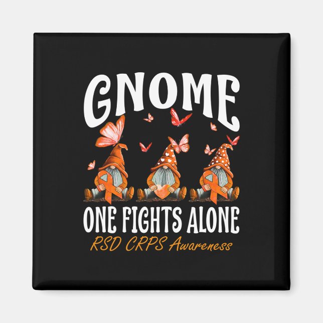 Gnome One Fight Ensam RSD CRPS Awareness Magnet (Framsidan)