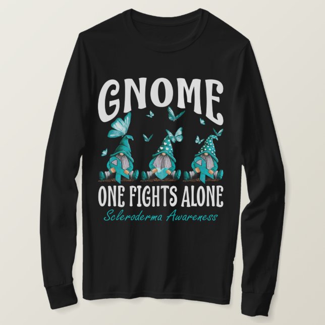 Gnome One Fight Ensam Scleroderma Awareness T Shirt (Design framsida)