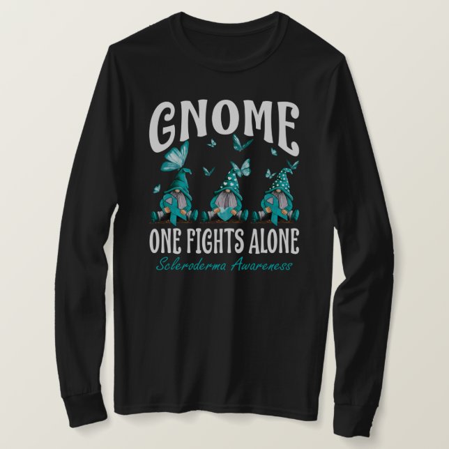 Gnome One Fight Ensam Scleroderma Awareness T Shirt (Design framsida)