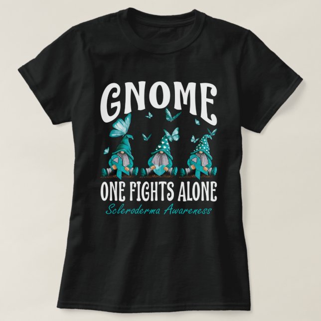 Gnome One Fight Ensam Scleroderma Awareness T Shirt (Design framsida)