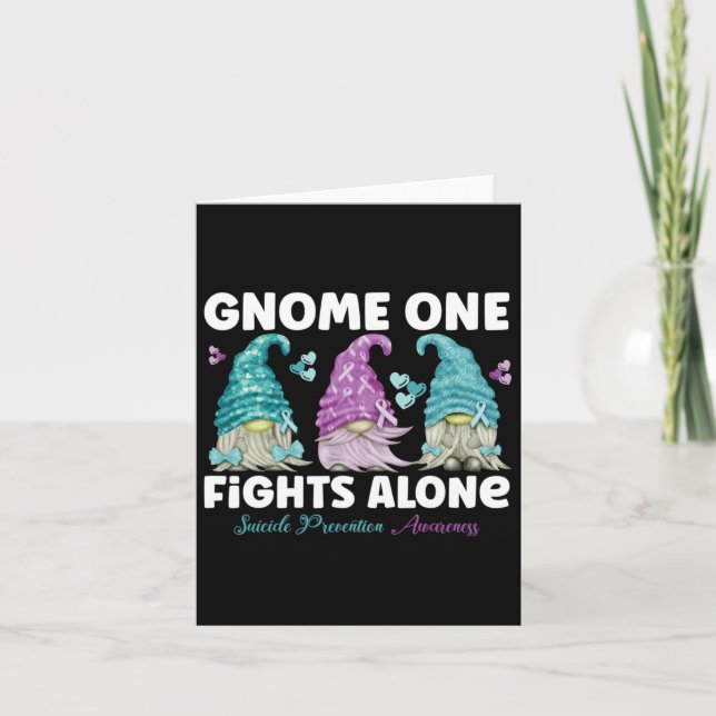 Gnome One Fight Ensam Suicide Prevention Awarenes Kort (Framsida)