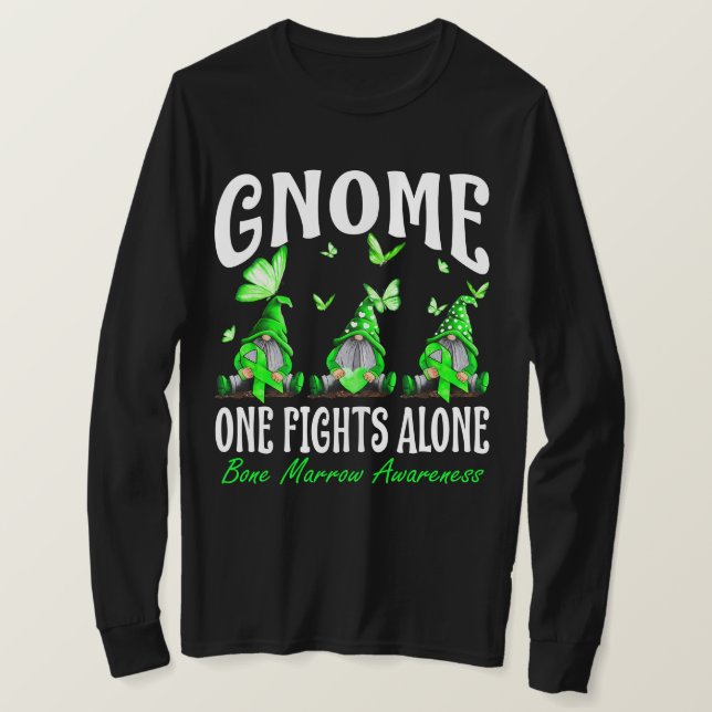 Gnome One Fights Alone Bone Marrow Awareness T Shirt (Design framsida)