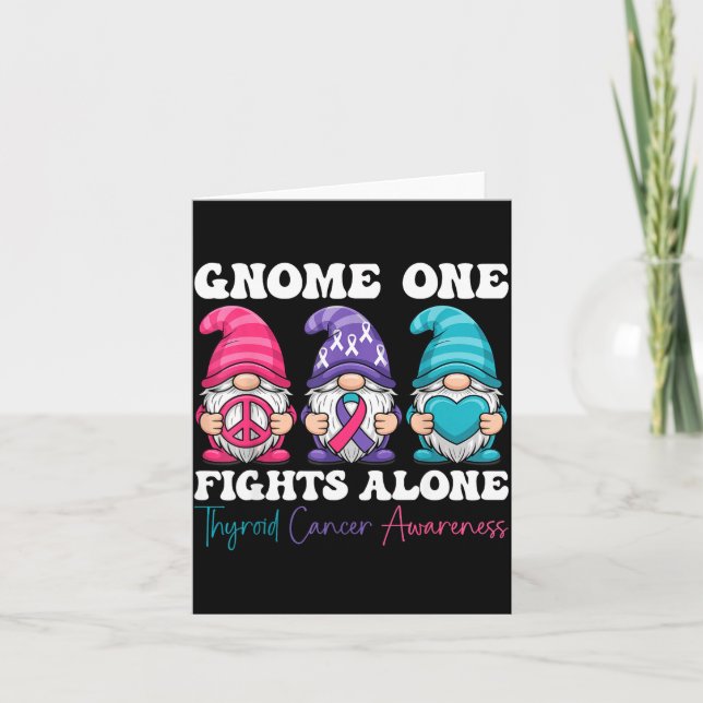 Gnome One Fights Alone - Christmas Thyroid Cancer  Kort (Framsida)