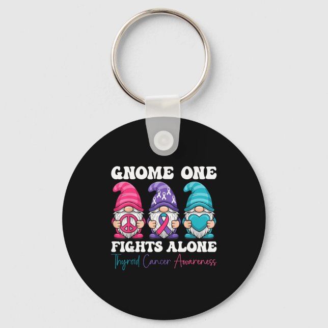 Gnome One Fights Alone - Christmas Thyroid Cancer  Nyckelring (Framsida)