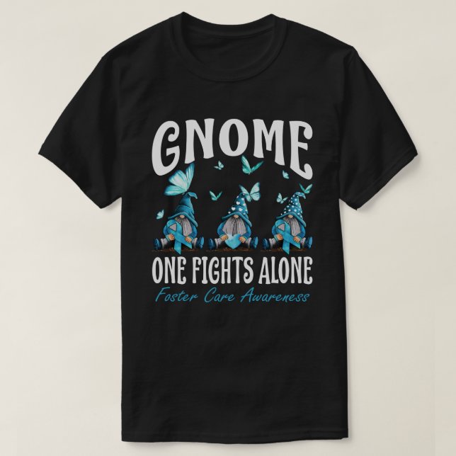 Gnome One Fights Alone Foster Care Awareness T Shirt (Design framsida)