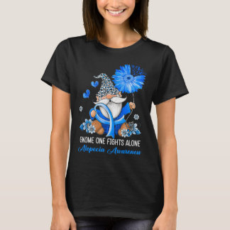 Gnome One Fights Alone Ribbon Alopecia Awareness T Shirt