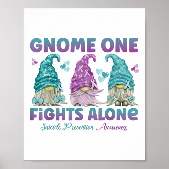 Gnome One Fights Alone Suicide Prevention Awarenes Poster (Framsidan)