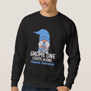Gnome One Fights Ensam Alopecia Awareness Lång Ärmad Tröja