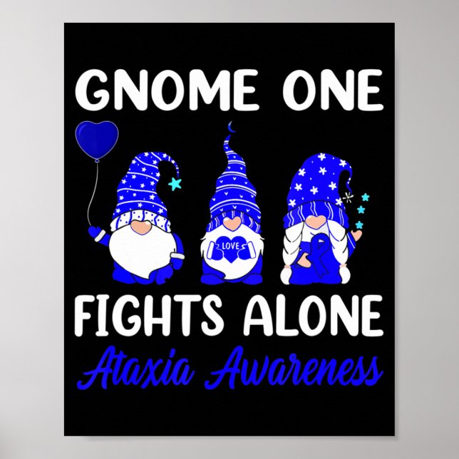 Gnome One Fights Ensam Blue Ribbon Ataxi Awarenes Poster (Framsidan)