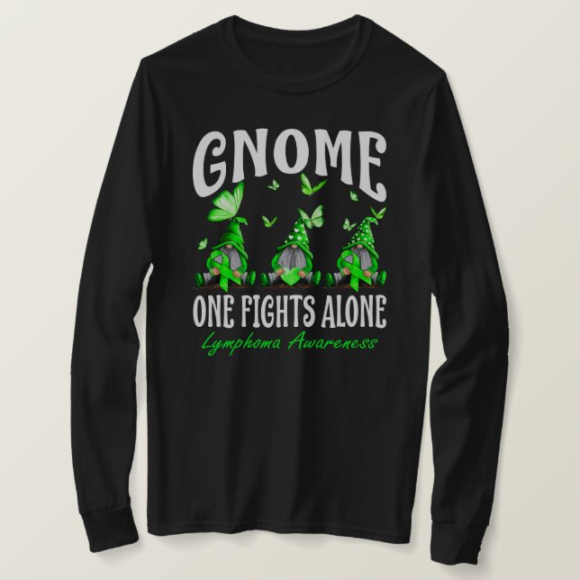 Gnome One Fights Ensam Lymphoma Awareness T Shirt (Design framsida)