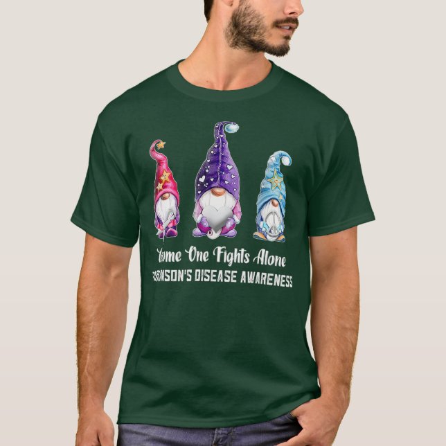 Gnome One Fights Ensam Parkinsons Disease T Shirt (Framsida)