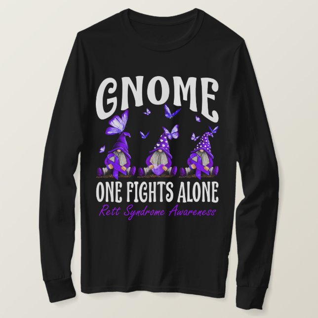 Gnome One Fights Ensam Rett Syndrome Awareness T Shirt (Design framsida)