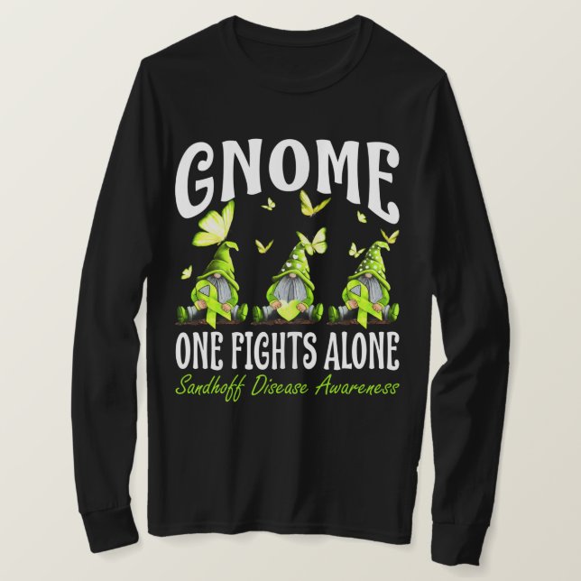 Gnome One Fights Ensam Sandhoff Disease Awareness T Shirt (Design framsida)